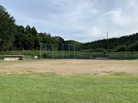 木々に囲まれた野球場グランドの写真